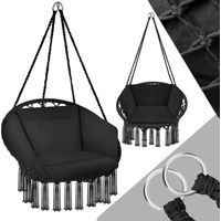 Fauteuil suspendu acier rembourrage polyester assise et dossier noir