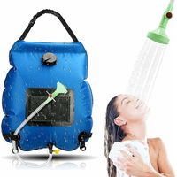 (blue) Outdoor Solar Shower 20l Solar Kit, Camping Shower Bag With Shower Head Garden Shower Pool Shower Hot Water Outdoor Camping