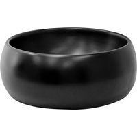 ML-Design Lavabo da Appoggio in Ceramica Nero Opaco 40 x 15,5 cm Lavandino Rotondo Moderno Lavamano con Foro di Scarico Sanitari Lavello Elegante per Bagno Toilette WC