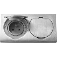 Prise encastrée double 2x250V – Boîtier hermétique IP55 – Montage standard 60mm – Charge max 3680W – Tension 230V 50Hz – Orno