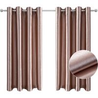 Rideaux Intérieurs Lot De 2, Rideau Thermique Isolant Anti Froid Et Chaleur, Rideaux Occultants, Rideau Occultant Thermiques, Rideau Salon, Rideau Phonique, 117x137 cm, Rose