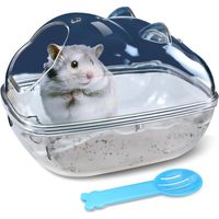 Hamster Bathroom,Small Animal Habitat Décor,Sand Bath Container Transparent Beds,Hamster Bed,Ice Bathtub,Sleep Pad Nest,Sand Bath Box for Small Pet Animals Cage Accessories(S)