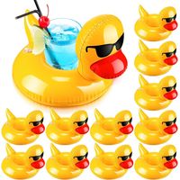 12 pièces flotteurs de boissons réutilisable mignon porte-boissons ensemble sous-verres gonflables adaptés aux fêtes de piscine d'été bains à remous lacs océans garons filles adultes