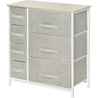Comoda 7 cajones tela cajonera armario almacenaje multifuncional dormitorio salon pasillo 63.5x30x71 cm Gris