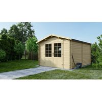 Casetta da giardino in legno - 12.00m2 - 3.00x4.00m - 28mm - colore: naturale - DOM661