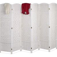 Relaxdays – Paravent pliable 6 panneaux – Dimensions 170 x 240 cm – Bois et corde papier – Design élégant pour séparation d'espace