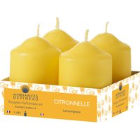 Zitronengraskerzen D38 H56 Packung zu 4 in Schale - Devineau
