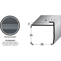 Einschubprofil "Annidale", mit Nase für Böden mit 3 mm Stärke, Aluminium eloxiert, gebohrt-bronze dunkel-1000