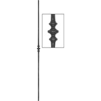 Barreau rond lisse ø12mm et hauteur 1000mm en fer forgé avec un motif - DECO FER FORGE