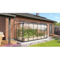 Vitavia Anlehn-Gewächshaus "Ida 7800", schwarz, 7,8 m², 3 mm ESG/6 mm HKP
