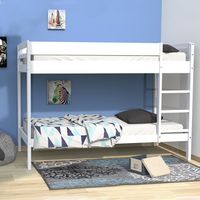 Le Quai Des Affaires – Lit superposé 90x190 cm – 2 sommiers inclus – Laqué blanc – Dimensions 196x100x140 cm – Charge max 80 kg par couchage