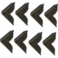 8 pièces Vintage Protecteur Décoratif d'angle en Fer protecteurs d'angle en métal pour Meubles De Protection d'angle De Meuble en Bronze pour Meuble et Boîte en Bois Coffret à Bijoux Bronze 707020mm,V