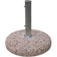 Base in cemento 25 kg per ombrellone da giardino, marmetta tonda in ghiaia