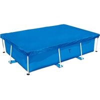 BRAVIX Bâche de Protection pour Piscine Tubulaire Rectangulaire, Couverture De Piscine Rectangulaire, Bâche À Bulles Piscines Tubulaires, Housse Anti-Pluie 221X150CM Bleu