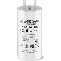 Ducati Energia – Condensateur 2,5 uF pour moteur de volet roulant Somfy – Durée de vie 10 000 heures – Compatible moteurs filaires et radio RTS/IO