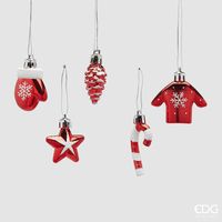 EDG Enzo De Gasperi Addobbo di Natale Decomix Ass. H 5 Cm White Red 1 Pz