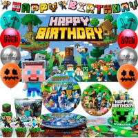 Décoration De Anniversaire Pour Enfants Minecraft Vaisselle kit