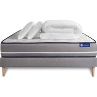 Pack Colchón gris látex y espuma viscoelástica 200 x 200