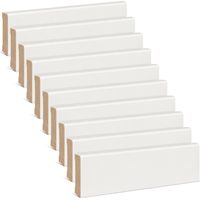 Plinthe pin massif - blanc RAL 9010 - 16x80x2400 mm - 10 pièces