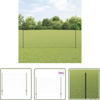 vidaXL Clôture en PVC - Clôture avec poteau Gris 1,6 x 100 m Acier et PVC