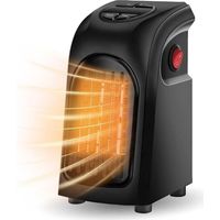 Mini radiateur soufflant petit thermostat en céramique combustible avec 2 vitesses de chauffage et minuterie de 12 heures et température réglable plus affichage LED et protection contre la surchauffe