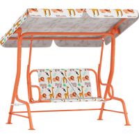 Dondolo per Bambini Altalena da Giardino 2 Posti 112x75x120cm Arancione