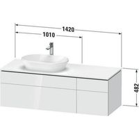 Duravit L-Cube Konsolenwaschtischunterbau wandhängend, inklusive