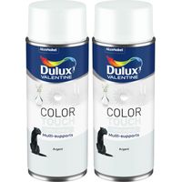 Lot de 2 - Peinture aérosol Color Touch Multi-Supports - Effet Metallisé Argent 400 ml - Dulux Valentine
