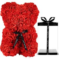Ours rose en peluche cadeau pour elle vingt cinq centimètres avec boîte pour Saint Valentin Noël anniversaire