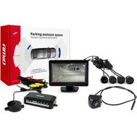 Kit di sensori di parcheggio TFT01 da 4,3" con telecamera HD-310, 4 sensori, nero