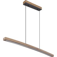 Globo – Lampe à suspension LED dimmable 18W – Métal et MDF aspect bois graphite – 1100lm 3000K blanc chaud – Hauteur 120 cm