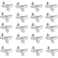 Shelf Supports - L-Shaped - 4 mm Diameter - For Kitchen Cabinets Bookcases Wardrobes Furniture - 20 Pieces