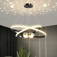Lustre moderne à LED pour salle à manger, double anneau, intensité variable, 3500-6000K,pour les chambres,les entrées et les salons,BOMCLAP