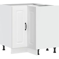 Vidaxl – Armoire d'angle de cuisine blanche en bois d'ingénierie – Grand espace de rangement – Portes pratiques – Pieds réglables