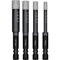 Lot de 4 Forets Mèches diamant pour Carrelage Céramique Grès Cérame Tuiles Verre Pierre. Céramique Drill Bits Tool - 6mm 8mm 10mm 12mm