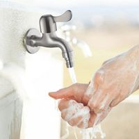 Distributeur d'eau filtrante murale en acier inoxydable, robinet anti-éclaboussures, portable pour salle de bain extérieure