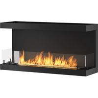 Cheminée Au Bioéthanol Encastrable Design C1000 V.3 Avec Vitre Ouverte Sur 3 Côtés Et Brûleur De 2 Litres