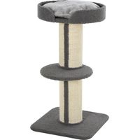 Tiragraffi ad Albero per Gatti con Cuccia, Cuscino, Rivestimento Peluche e Pali in Corda Sisal