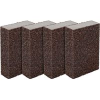 Set of 4 sanding sponges/blocks for wet and dry surfaces, coarse sanding (grain size 80 to 100).