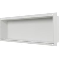 BERNSTEIN - Niche murale douche sans rebord Blanche 20x60x10cm acier inoxydable étagère encastrée salle de bain, Anti-rouille, étanche, installation facile - BS206010