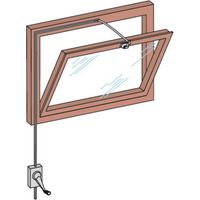 Ferme-imposte Mistral 3M00 noir – Pour châssis à soufflet avec 1 point de verrouillage – Manœuvre treuil amovible – Ouverture modulable 0 à 450 mm – Comtra