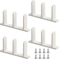 Confezione da 4 guide per pavimento per porte scorrevoli dell'armadio - Guide per pavimento universali in ABS per porte scorrevoli spesse 3,5 cm - Guide per pavimento bianche per porte dell'armadio co