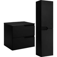 Waschtischunterschrank-Set - 60 cm - Schwarz - Modernes Design - Optimierter und eleganter Raum