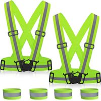 Safety Vest + Reflective Adjustable Elastic Safety Vest for Running, Biking, Motorcycle