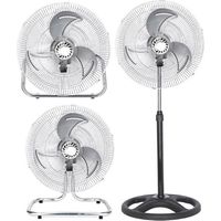 FABRILAMP Ventilator 3 En 1 Recio Black 50 D 3 Vel. 70w 3 Blades Aluminium In Silber Oszillierend