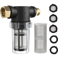 Filtro per tubo flessibile per idropulitrice, ingresso acqua, filtro per pompa dell'acqua di linea per sedimenti, rete da 40 mesh (420 μm), rete aggiuntiva da 100 mesh (150 μm)