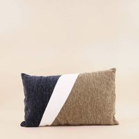 Coussin jacquard rayé vert, beige, bleu 30x50cm