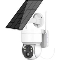 Caméra de sécurité extérieure Caméra Solaire HD sans Fil caméra IP PTZ avec Panneau Solaire et Batterie Rechargeable caméra de sécurité de Surveillance vidéo CCTV 4MP à la Maison, allée, Couloir