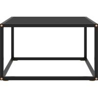Table basse Table de salon Table de café Noir avec verre noir 60x60x35 cm