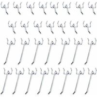 30 Pcs Panneaux Perforés Crochets Métal Crochets pour Panneau perforé accessoires-10 cm et 5 cm Crochet Simple Ensemble Pour Les Garages, Les Remises à Outils,Les Ateliers
